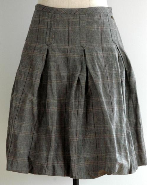 MC GREGOR - Jolie jupe brune à carreaux - T.42, Kleding | Dames, Rokken, Gedragen, Maat 42/44 (L), Ophalen of Verzenden