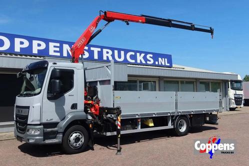 DAF LF 260 FA Openwagen + Kraan Fassi F85 B023+ Radio contro, Auto's, Vrachtwagens, Bedrijf, ABS, Airconditioning, Cruise Control