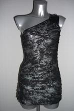 Mini micro robe audacieuse noire argentée robe 'S', Comme neuf, Taille 36 (S), Noir, ---