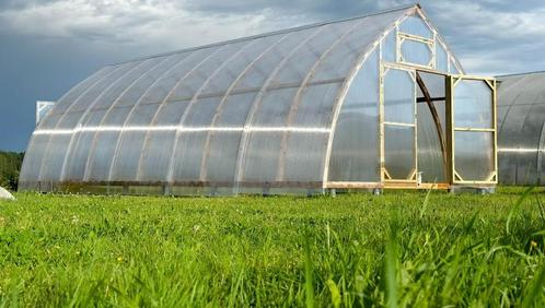Gebogen houten Kas van 5 meter, Tuin en Terras, Kassen, Nieuw, Kweekkas, Overige materialen, Folie, Verzenden