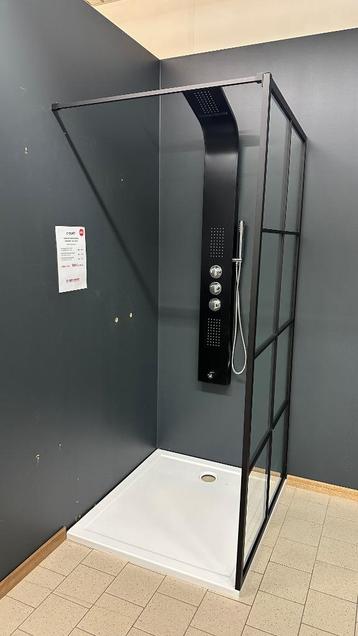 Douche Walk-in Beko Noir 100x90CM ! PROMO -50% ! EXPO ! disponible aux enchères