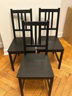 3 IKEA STEFAN Stoelen Bruin-Zwart, Massief Hout, Ophalen, Drie, Zwart, Zo goed als nieuw
