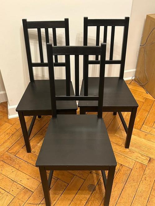 3 IKEA STEFAN Stoelen Bruin-Zwart, Massief Hout, Huis en Inrichting, Stoelen, Zo goed als nieuw, Drie, Hout, Zwart, Ophalen