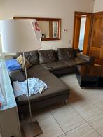 Leren zetel. Bruin. Goed staat., Huis en Inrichting, Ophalen, 250 tot 300 cm, Gebruikt, Hoekbank