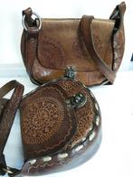 2 handgemaakte lederen handtassen, Enlèvement, Neuf, Sac à main