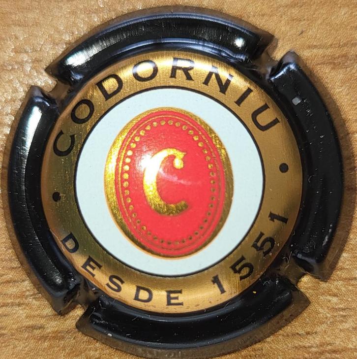 Capsule Cava d'Espagne CODORNIU noir & cuivre foncé nr.24a, Verzamelen, Wijnen, Nieuw, Overige typen, Spanje, Ophalen of Verzenden