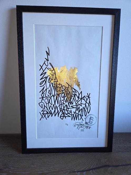Origineel Werk Benjamin van Oost in Zwarte kader 29x43cm, Antiek en Kunst, Kunst | Schilderijen | Modern, Ophalen of Verzenden