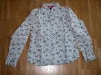 wit gebloemd hemdje met drukknopen - maat 140/146, Enlèvement ou Envoi, Comme neuf, Fille, Chemise ou Chemisier