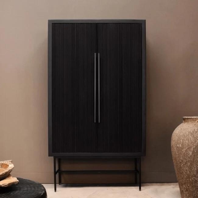 50% korting laatste stuk! Black-Lines zwart mango 2 deurs, Huis en Inrichting, Kasten | Boekenkasten, Nieuw, 100 tot 150 cm, 150 tot 200 cm