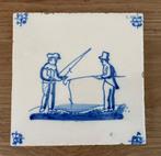 Carrelage ancien bleu de Delft Deux pêcheurs 1875, Enlèvement ou Envoi
