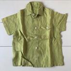 handgemaakt effen groen linnen hemdje 98 104, Ophalen of Verzenden, Gebruikt, Jongen, Overhemd of Blouse