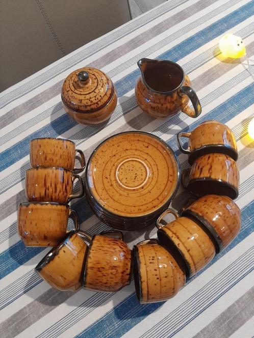 Boch Palma koffieset 10 kopjes, suikerpot, melkpot BE, Antiek en Kunst, Curiosa en Brocante, Ophalen of Verzenden