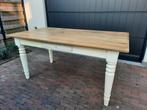 Landelijke eettafel + 4 stoelen met kussen, Huis en Inrichting, Ophalen, Eikenhout, 50 tot 100 cm, Vijf personen of meer