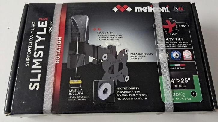 NIEUW Meliconi SLIMSTYLE 100SR 63,5 cm, Audio, Tv en Foto, Televisiebeugels, Nieuw, Ophalen of Verzenden