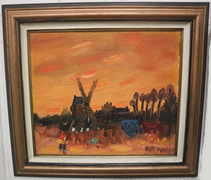 Alfons VERMEIR, daar bij die molen, Antiek en Kunst, Kunst | Schilderijen | Klassiek, Ophalen of Verzenden
