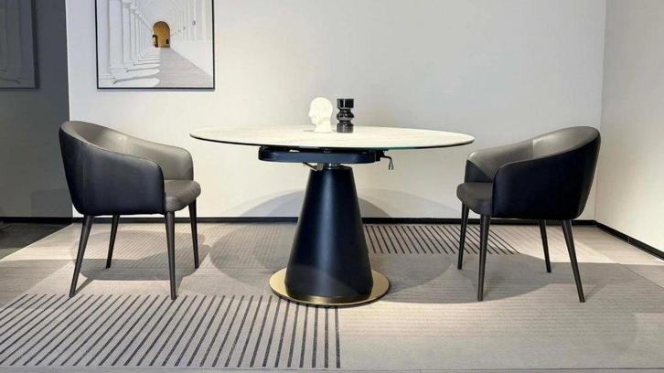 Table Ronde Extensible Céramique Inrayable effet marbré, Maison & Meubles, Tables | Tables à manger, Neuf, 100 à 150 cm, 100 à 150 cm