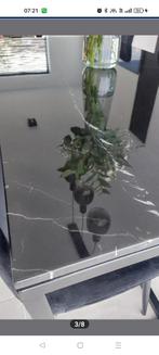 Zwart marmer eettafel 180 x 90 x 74cm
Metalen onderstel, Huis en Inrichting, Ophalen