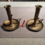 Paar koperen of messing kandelaars, Antiek en Kunst, Ophalen of Verzenden, Koper of Brons