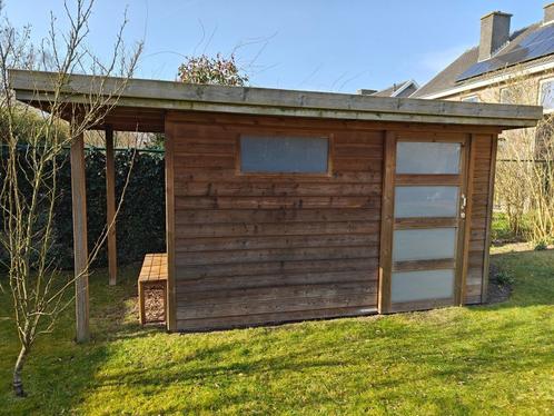 Tuinhuis hout - prima staat, Tuin en Terras, Tuinhuizen, Gebruikt, Tuinhuis, Hout, 200 tot 400 cm, Met overkapping, Ophalen