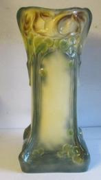 aparte art nouveau keramiek paraplustaander met gezichten, Antiek en Kunst, Ophalen