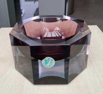 asbak, bowl Murano  -octagon -met sticker - lees info aub beschikbaar voor biedingen