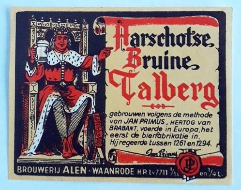 bieretiket " Aarschotse bruine Talberg" - Brij Alen-Waanrode, Verzamelen, Biermerken, Zo goed als nieuw, Verzenden