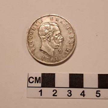 zilver 5 lire 1871 beschikbaar voor biedingen