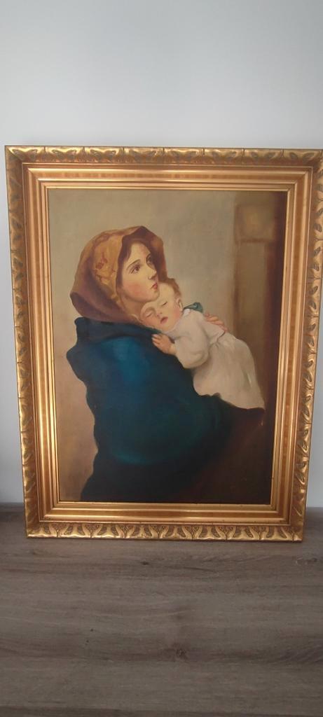 “Moeder en Kind” of Madonna met kind, Antiek en Kunst, Kunst | Schilderijen | Klassiek, Ophalen of Verzenden