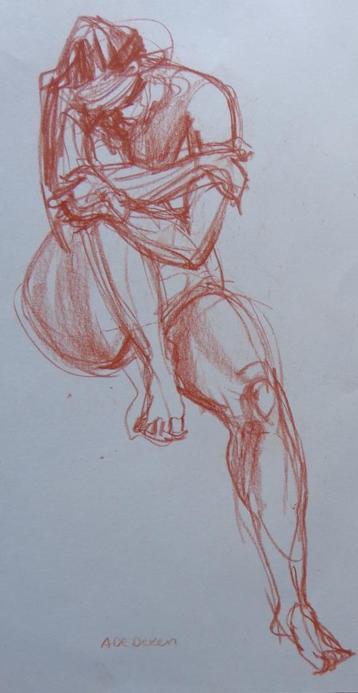 ALBERT DE DEKEN / NAAKTE VROUW / ORIGINEEL / 42x30cm / SIG beschikbaar voor biedingen