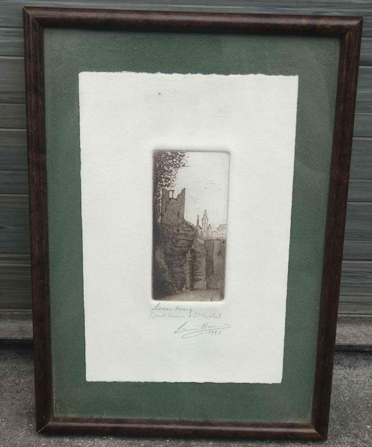 Gravure saint Michel signe, Antiek en Kunst, Kunst | Etsen en Gravures, Ophalen of Verzenden