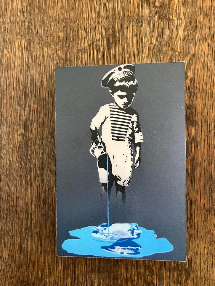 Banksy reproductie op hout, Antiek en Kunst, Kunst | Overige Kunst, Ophalen of Verzenden