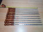 Lot de 10 Brochettes Professionnelles Inox avec Manche Bois, Ophalen, Nieuw