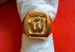 Gouden Cachet ring 18 karaat goud 750 maat 58, Goud, Ophalen of Verzenden, Ring
