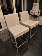 2 barstoelen/barkrukken beige, Huis en Inrichting, Barkrukken, Ophalen, Gebruikt