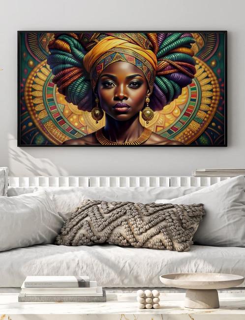 Uniek XXL Glasschilderij | African Queen - 5 sizes, Huis en Inrichting, Woonaccessoires | Schilderijen, Tekeningen en Foto's, Nieuw