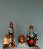 Lot houten Tintin / Kuifje beelden, Ophalen, Kuifje, Beeldje of Figuurtje
