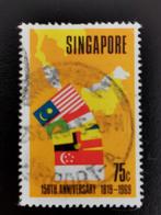 Singapour 1969 - carte et drapeaux, Timbres & Monnaies, Timbres | Asie, Affranchi, Enlèvement ou Envoi