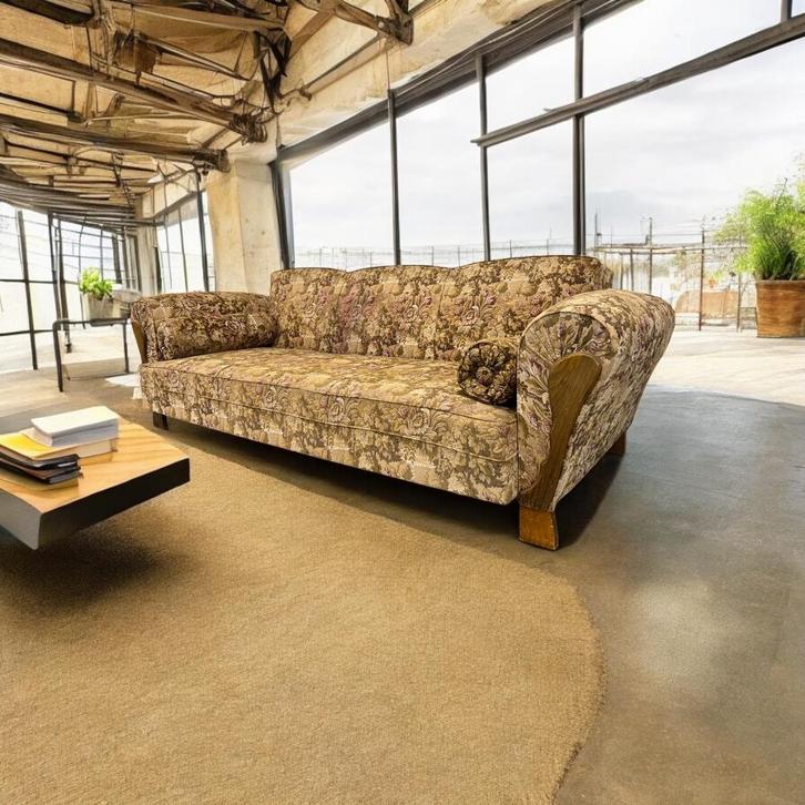Vintage gebloemde zetel / daybed / slaapbank, Antiek en Kunst, Antiek | Meubels | Stoelen en Sofa's, Ophalen of Verzenden