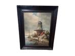 Klassiek Olieverf Schilderij | H De Schamps | Molengezicht, Ophalen of Verzenden