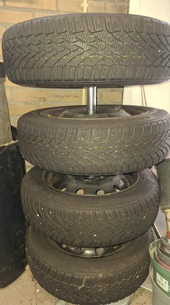 Continental WinterContact 155/65 R14 complete set, Auto-onderdelen, Banden en Velgen, Banden en Velgen, Winterbanden, 14 inch