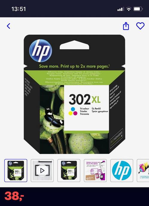 HP 302XL originele high-capacity drie-kleuren inktcartridge, Informatique & Logiciels, Fournitures d'imprimante, Neuf, Enlèvement