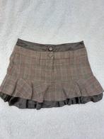 Geruit kort rokje met franje van River Island, Bruin, River island, Ophalen of Verzenden, Maat 34 (XS) of kleiner