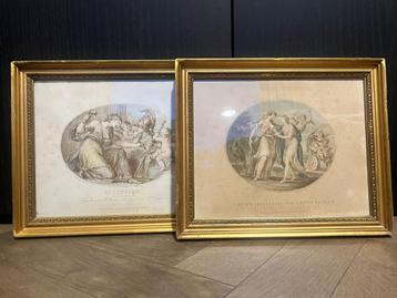 2 Antieke Gravures Francesco Bartolozzi uit 18e eeuw! beschikbaar voor biedingen