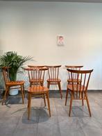 6 houten vintage stoelen, Huis en Inrichting, Stoelen, Ophalen, Gebruikt