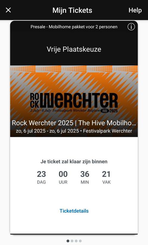 Tickets Werchter The Hive Mobilhome, Tickets en Kaartjes, Evenementen en Festivals