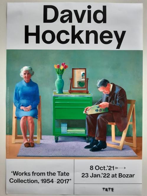 David Hockney - Exposition à BOZAR - 100 cm par 70 cm, Antiquités & Art, Art | Lithographies & Sérigraphies, Envoi