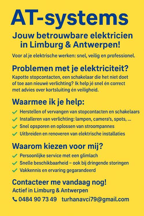 Jouw betrouwbare elektricien in Limburg en Antwerpen., Diensten en Vakmensen, Elektriciens, 24-uursservice, Garantie