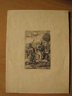 gravure Jozef en Maria met kind (kerst-tafereel), Ophalen of Verzenden