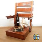 Vintage gelakt teak houten bootstoel / stuurstoel (vouwbaar), Watersport en Boten, Bootonderdelen, Ophalen of Verzenden, Zo goed als nieuw