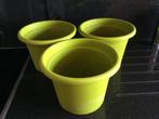 3 Groene Terraspotten in PVC     24x 27 cm., Tuin en Terras, Bloempotten, Ophalen, Nieuw